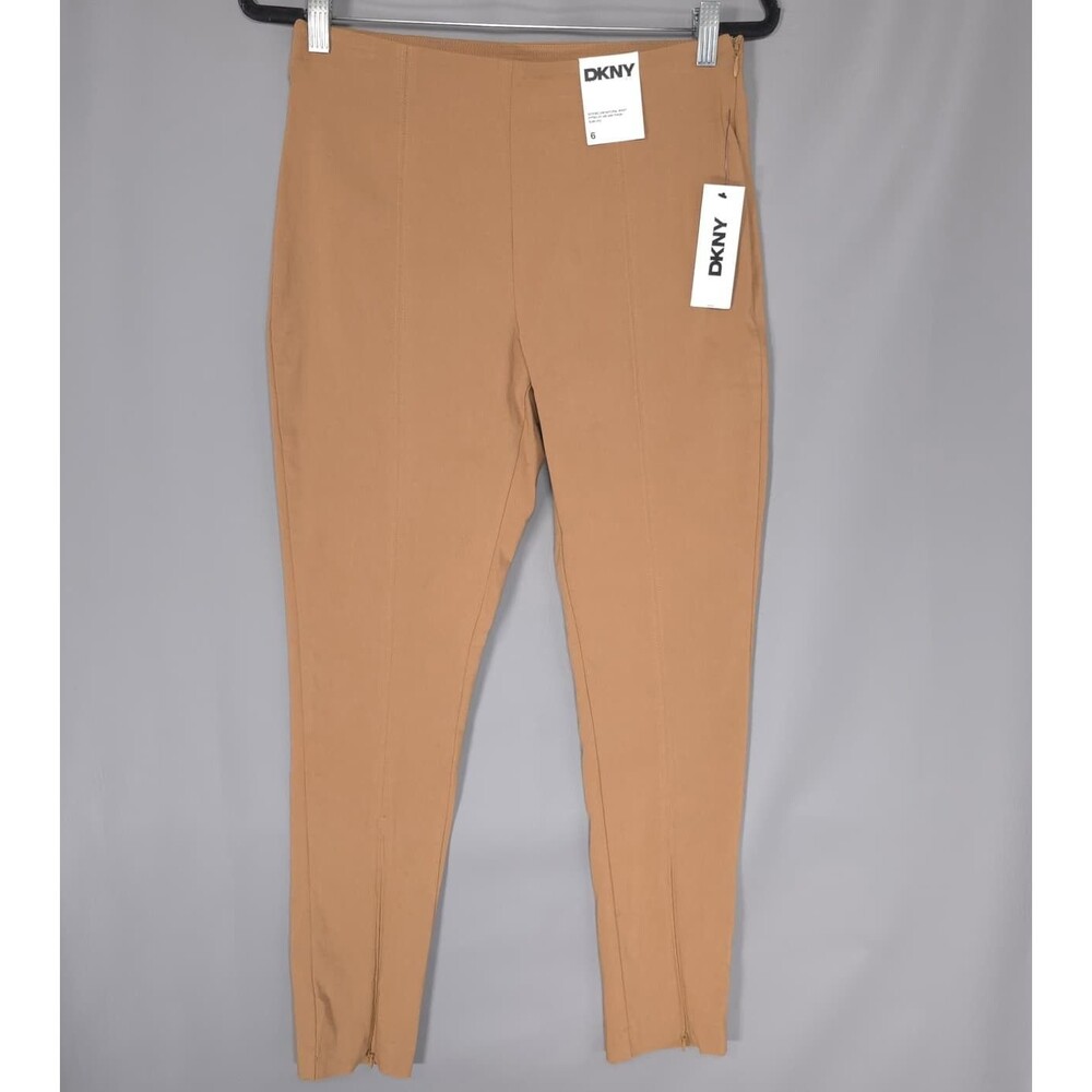 DKNY Womens New Dress‎ Pants 6 Zip Ankle Slim Leg Camel UG4PN668 lug EGYPT MADE